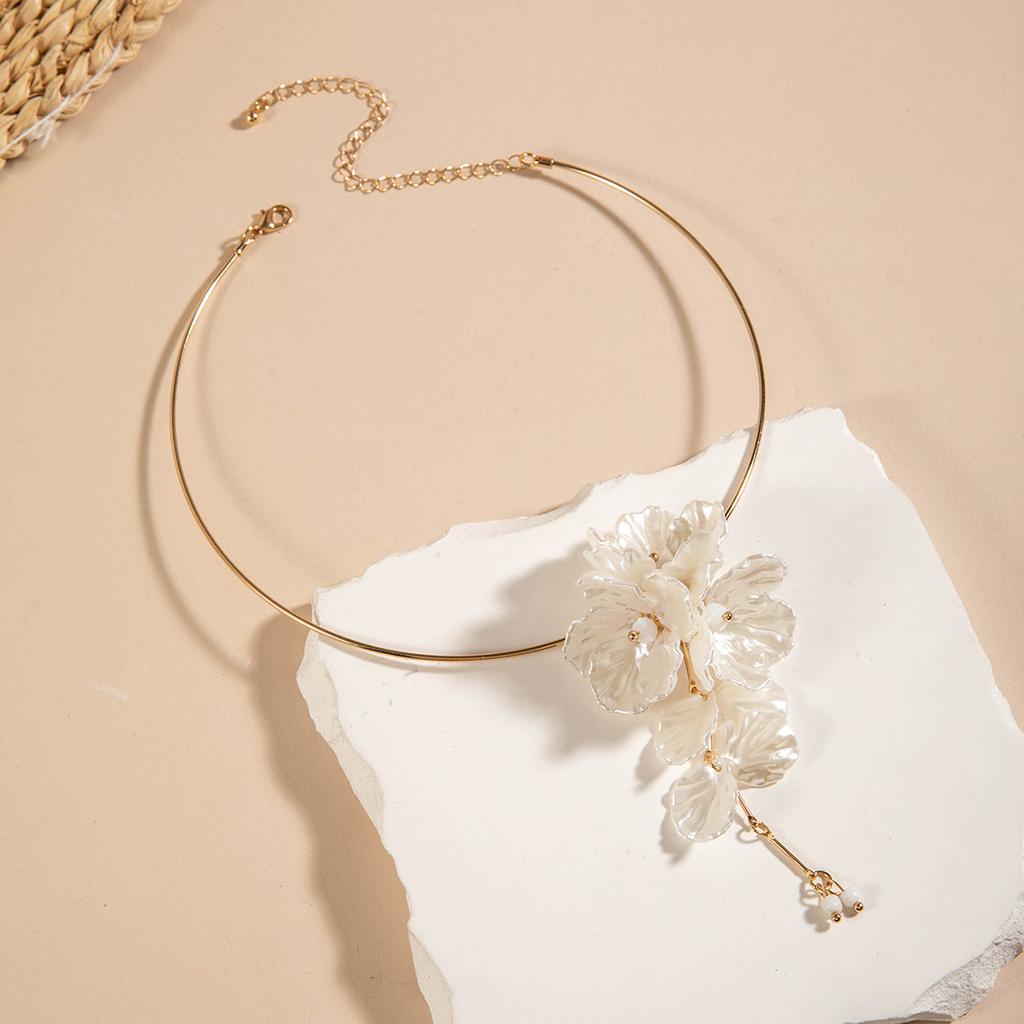 Sunflower Tassel Exaggerated Mermaid Ji Flower Bamboo Joint High Sense Ginkgo Leaf Collar Choker