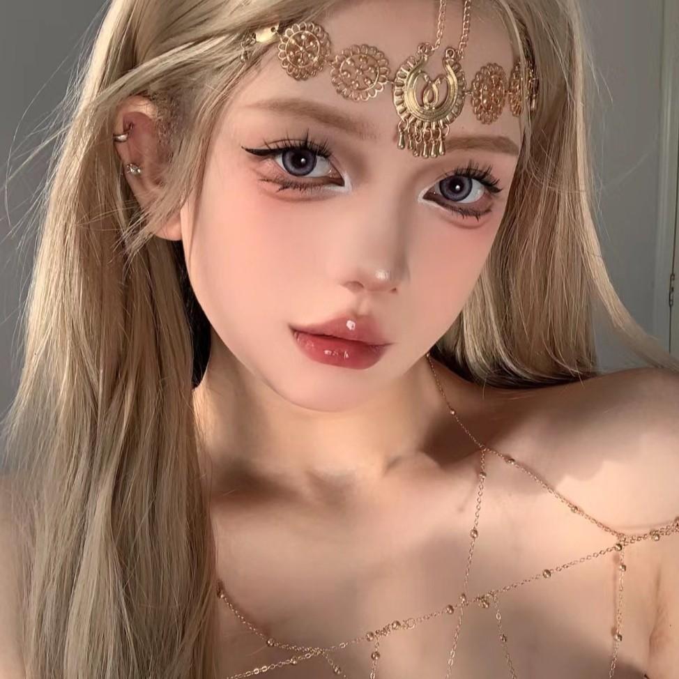 Golden‑Tassel Eyebrow‑Pendant Forehead Chain, Ancient‑Exotic‑Style Super‑Fairy Forehead Ornament, Retro Ethnic‑Tone Decorative Headdress