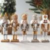 Christmas Wood Nutcracker Soldier Pendants 4pcs/set  Xmas Tree Festival Holiday