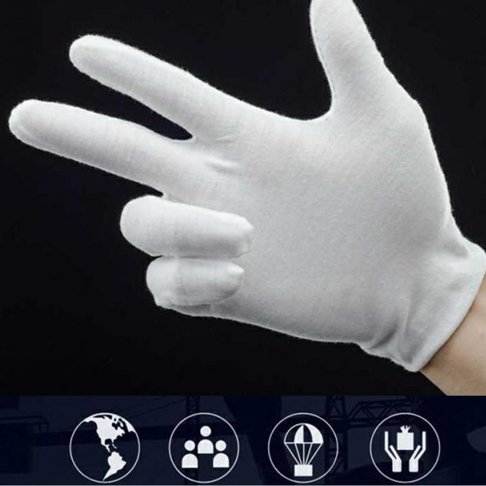 12 Paia Guanti Puro Cotone Traspiranti Morbidi Elastici Resistenti all'Usura Guanti da Ispezione