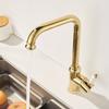 Tuqiu Gold Kitchen Faucet 360 Rotating Swivel Sink Faucet Mixer Tap Fashion Sink Faucet Copper Hot And Cold Basin Faucet  Tap