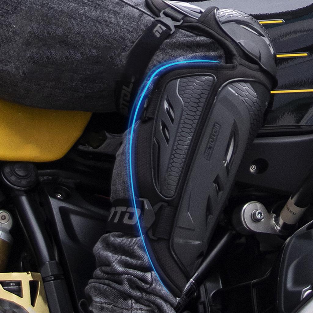 L მოტოციკლის მუხლის და იდაყვის დამცავი კომპლექტი ოთხი მრგვალი თავით შეჯიბრის დამცავი, გამავლობის მოტოციკლეტის სატარი მოწყობილობა, სპორტული დამცავი