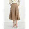 JUZUI Elegant Commuter High-Waist Wool Blend A-Line Midi Skirt