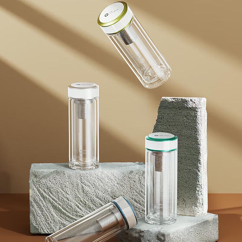 Visiotitan Titanium Silver Double-Layer Glass Cup