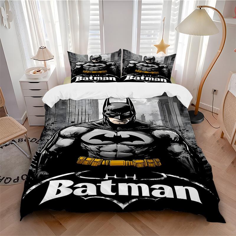 

3 шт. Комплект постельного белья Герой Бэтмен, Пододеяльник и Наволочки, Машинная стирка, Всесезонный, Дизайн для спальни (Без наполнения)193 135x200cm
