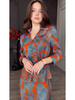 2024 Summer Retro Print Slimming Skirt Set - European & American Design