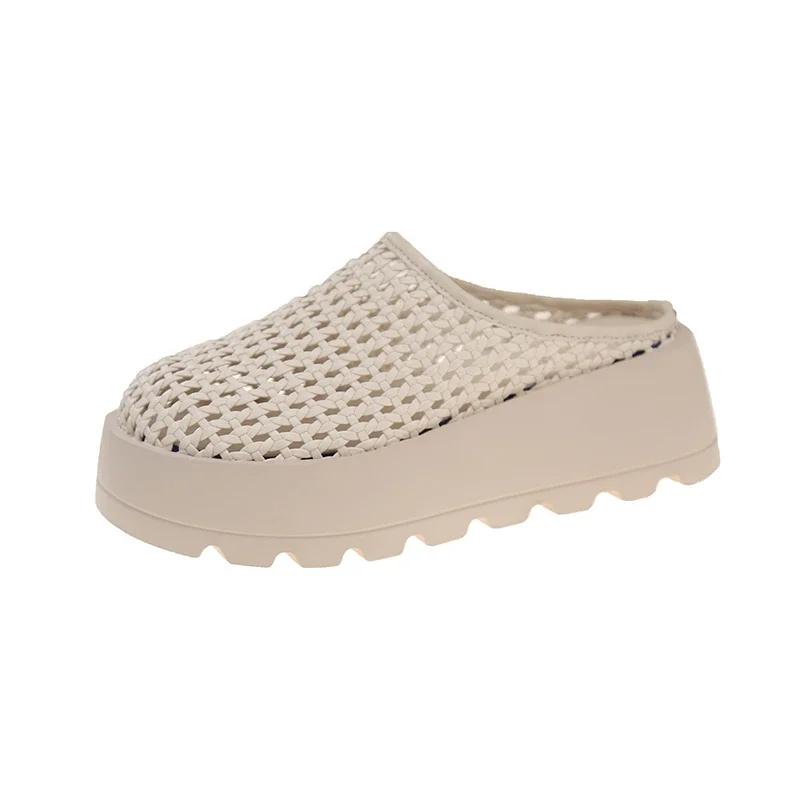 Dammode Tofflor Platåsula Gör En Läckande Ovandel Täcker Tån Damtofflor Andningsbara Klänning Koncisa Zapatillas De Mujer