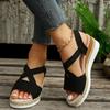 Summer Fashion Large Size Fish Mouth Foot Muffin Thick Sole Beach Sandals Women