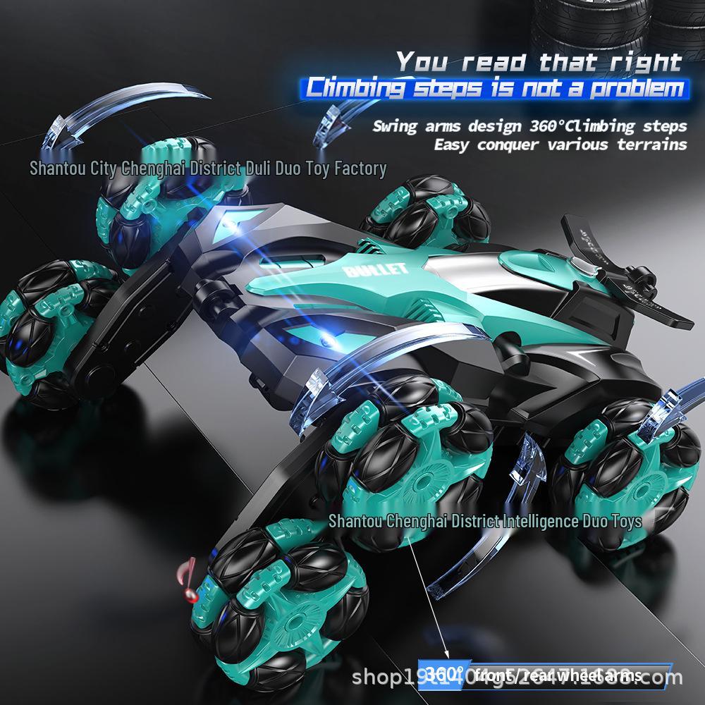 Six-Wheel Drift Stunt Remote Control Car with Music and Spray Effects – 2.4G Off-Road Climbing Vehicle Toy