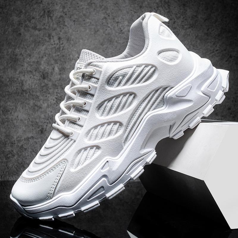 

2024 Четыре сезона Новые низкие повседневные кроссовки Толстая подошва Мужские кроссовки для папы Спортивные Дышащая сетка Модные Уличные Мужские Беговые кроссовки 44 белый