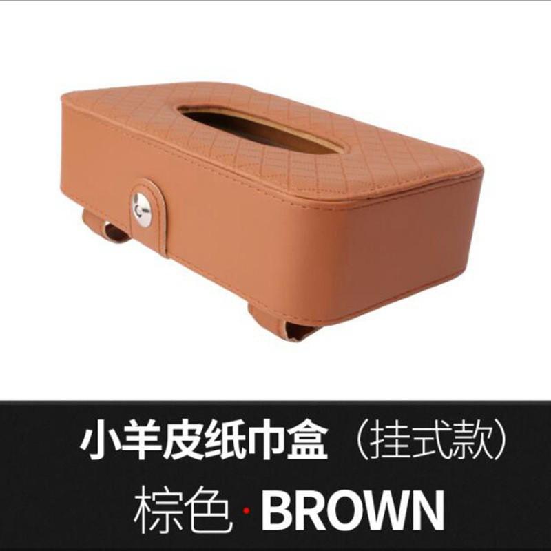 Car Tissue Holder Sun Visor Hanging Mount Leather Auto Interior Accessory Storage Box