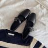 Sheepskin Version~ Inner Height Increase Leather Mary Jane Shoes Women's Flat Bottom Shallow Mouth Single Shoes One Word with Wedge Heel Ladyshoes Sm