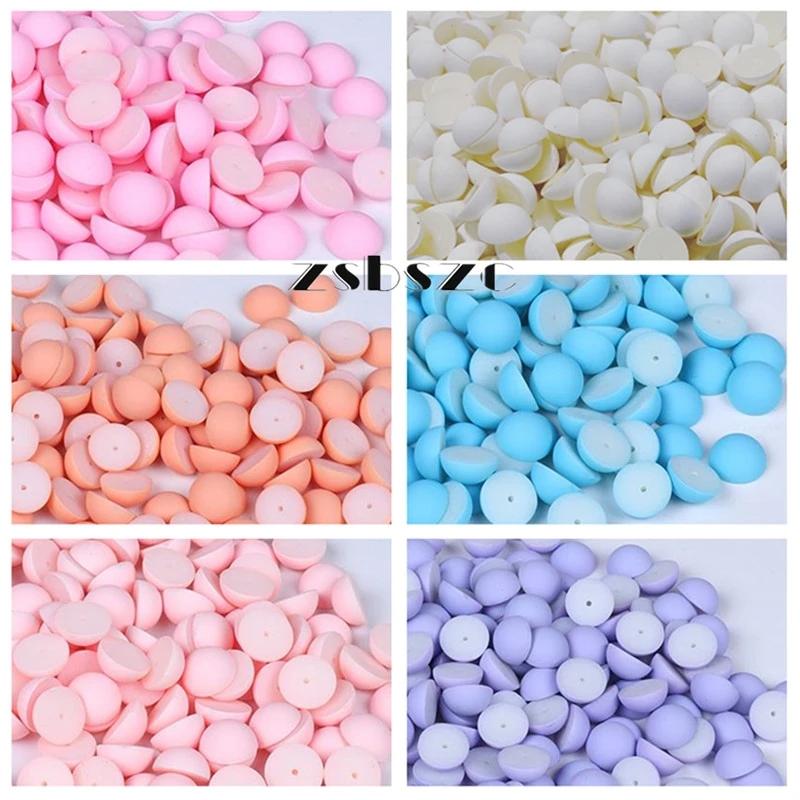 6-12mm Semi Circular Acrylic Flatback Plastic Beads Matte Multi-color Customizable Color Clothing Accessories Beads