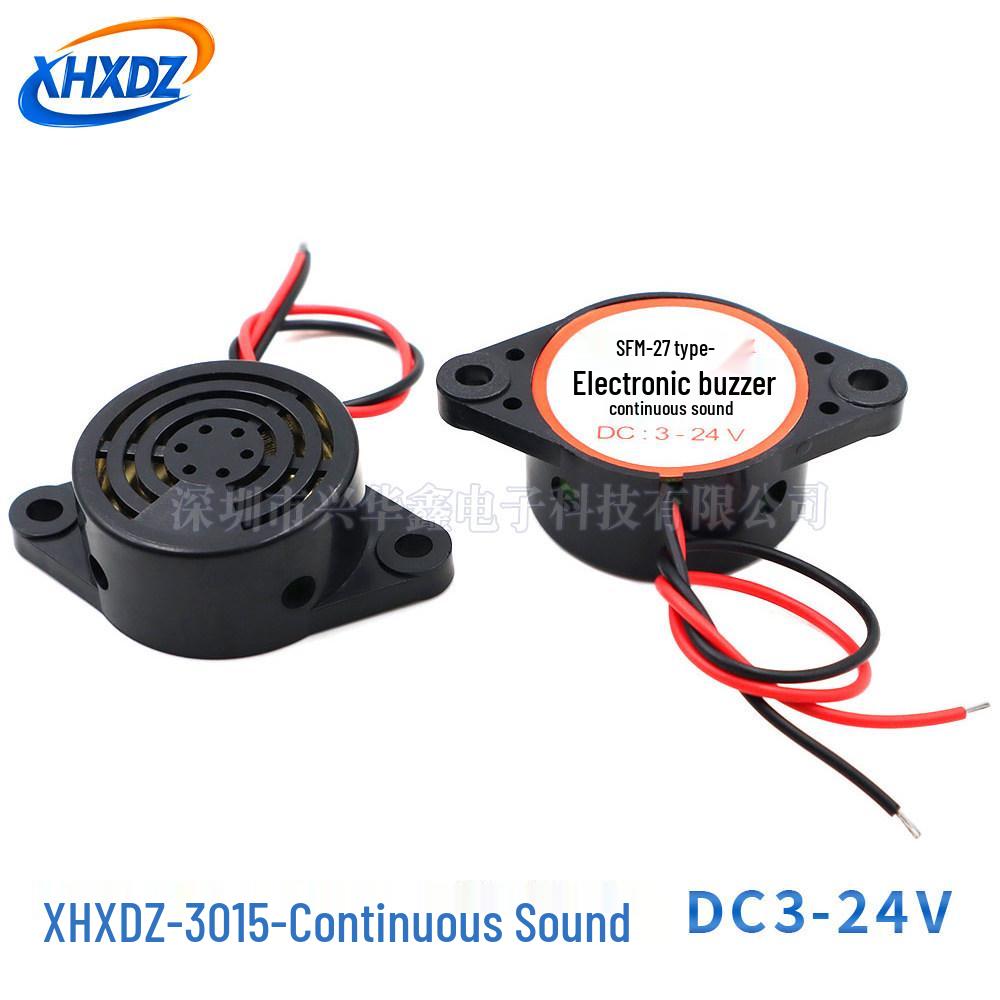 Yüksek Desibel SFM-27 Aktif Buzzer, 3-24V, Sürekli/Kesintili Alarm Seslendirici, 220V.
