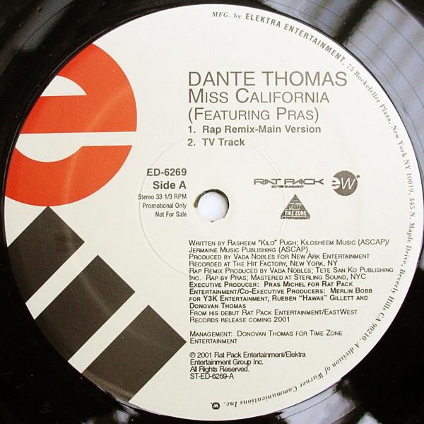 

12inch Record DANTE THOMAS, PRAS MICHEL - Miss California ED6269PROMO Elektra 2001 US Dance & Electronica Used