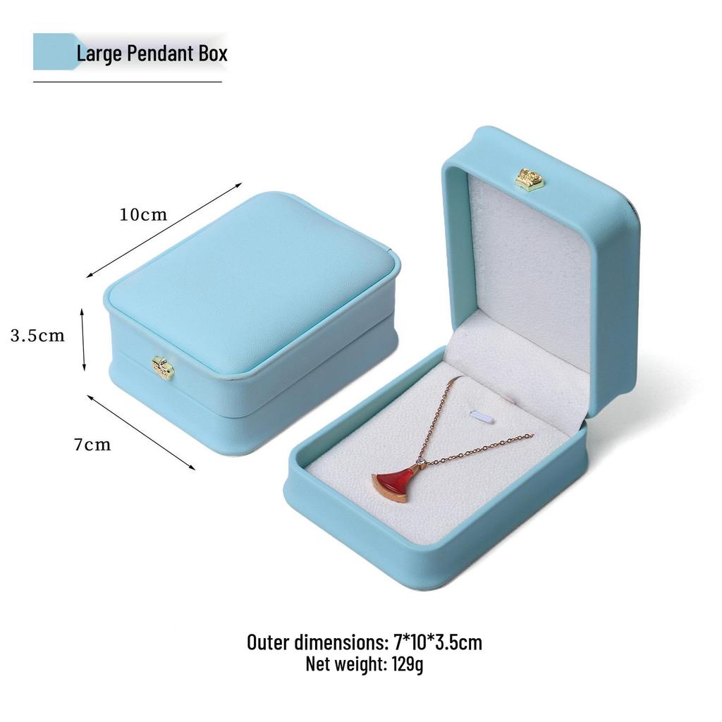Elegant Crown Waist-Cinching Silver Pendant Box with Diamond Accents - Luxury Necklace Jewelry Packaging Box