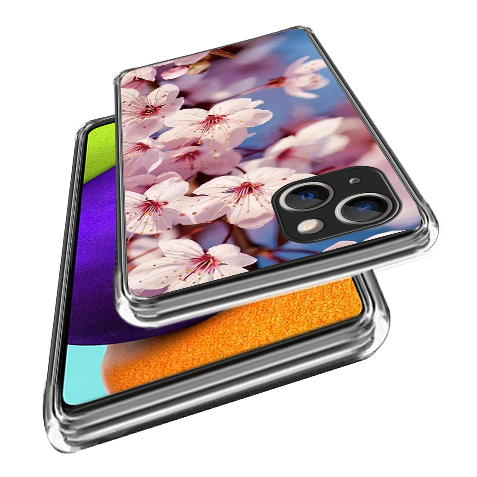 

For iPhone 15 Plus TPU Case Anti-scratch Pattern Printing Phone Back Protector Rose