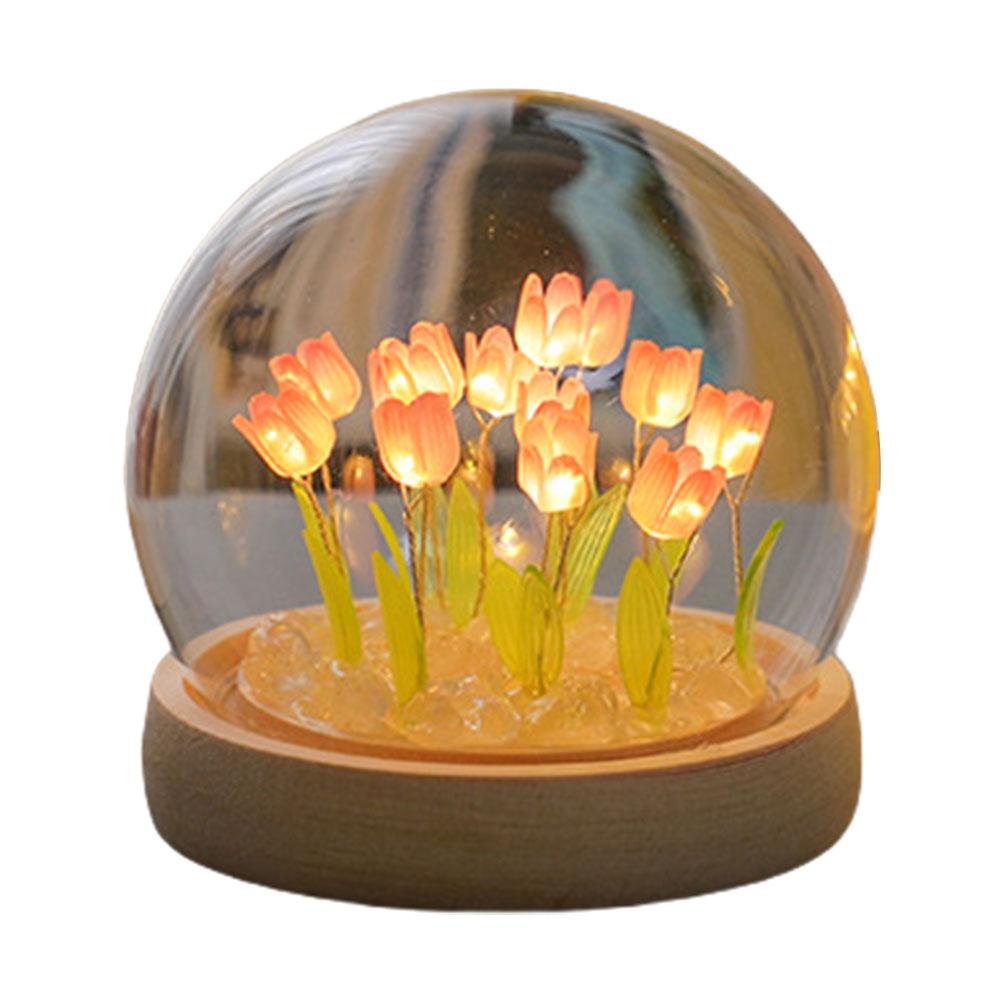 Artificial Tulip Flower Night Light LED Night Lamp Table Lamp Artificial Flower Lamp for Bedroom Decor Christmas Gifts