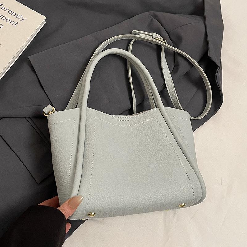 Spring and Summer Leisure Niche Simple Lychee Pattern Portable Vegetable Basket Bag Women Commute To Work Versatile Messenger Bag