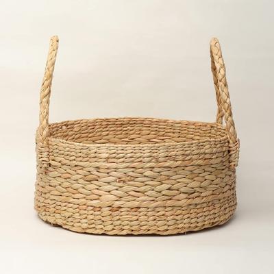 Runder Korb aus Weide | Korb aus Rohr oder Bambus | Tablett online | Geschenkkorb aus Rohr, Kleiderschrankkorb | Badezimmer-Organizerkorb(Mittel, 25,4 x 12,7 cm),beige