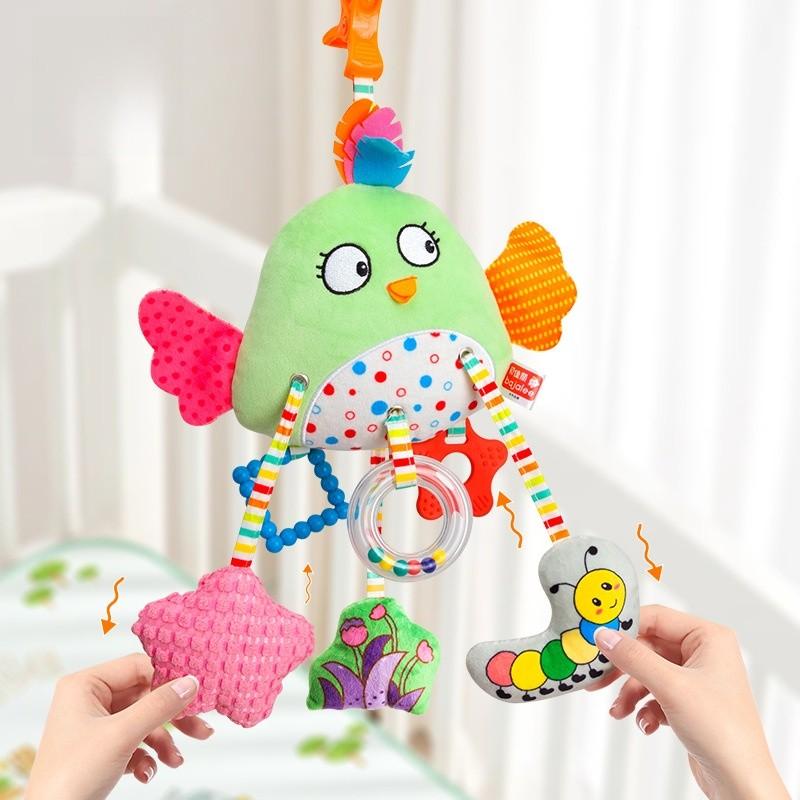 Baby Plush Crab Pull Rope Rattle Carriage Toy With Visual And Grasp Skills For Newborns