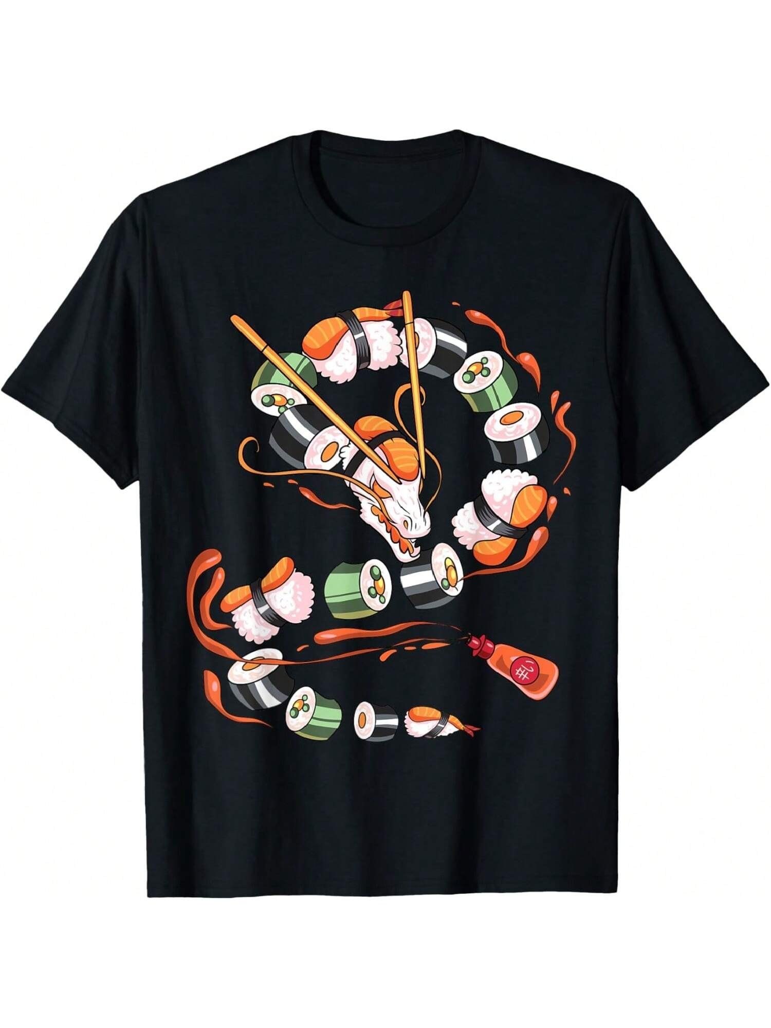 Sushi Dragon Roll Japanese Food Kawaii Dragon Anime Sushi T-Shirt S разноцветный