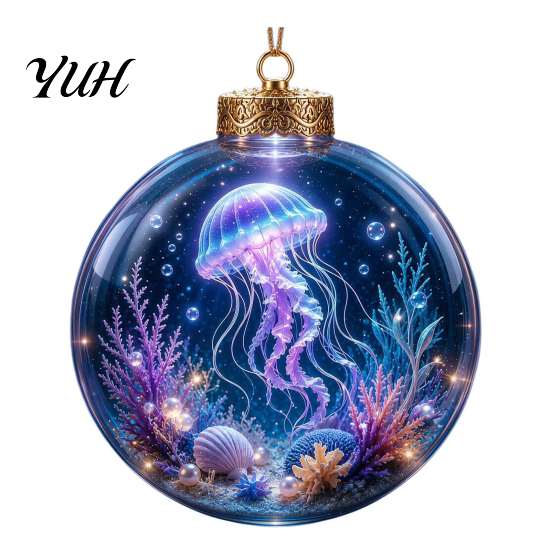 Einzigartige Meeresleben Weihnachtsgeschenke Ozean Kugel Ornament, Klares Acryl Leuchtend Kreative Baum Akzente Hängende Dekoration für Weihnachtsbaum, Feiertag