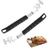 Pacote com 2 Ferramentas Levantadoras de Grelha de Churrasco em Aço Inoxidável com Cabo Resistente ao Calor para Churrasco e Cozinha ao Ar Livre