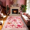 Carpet for Living Room Vintage Floral Nonslip Sofa Coffee Table Floor Mat Bedroom Bedside Rug Machine Washable Entrance Doormat