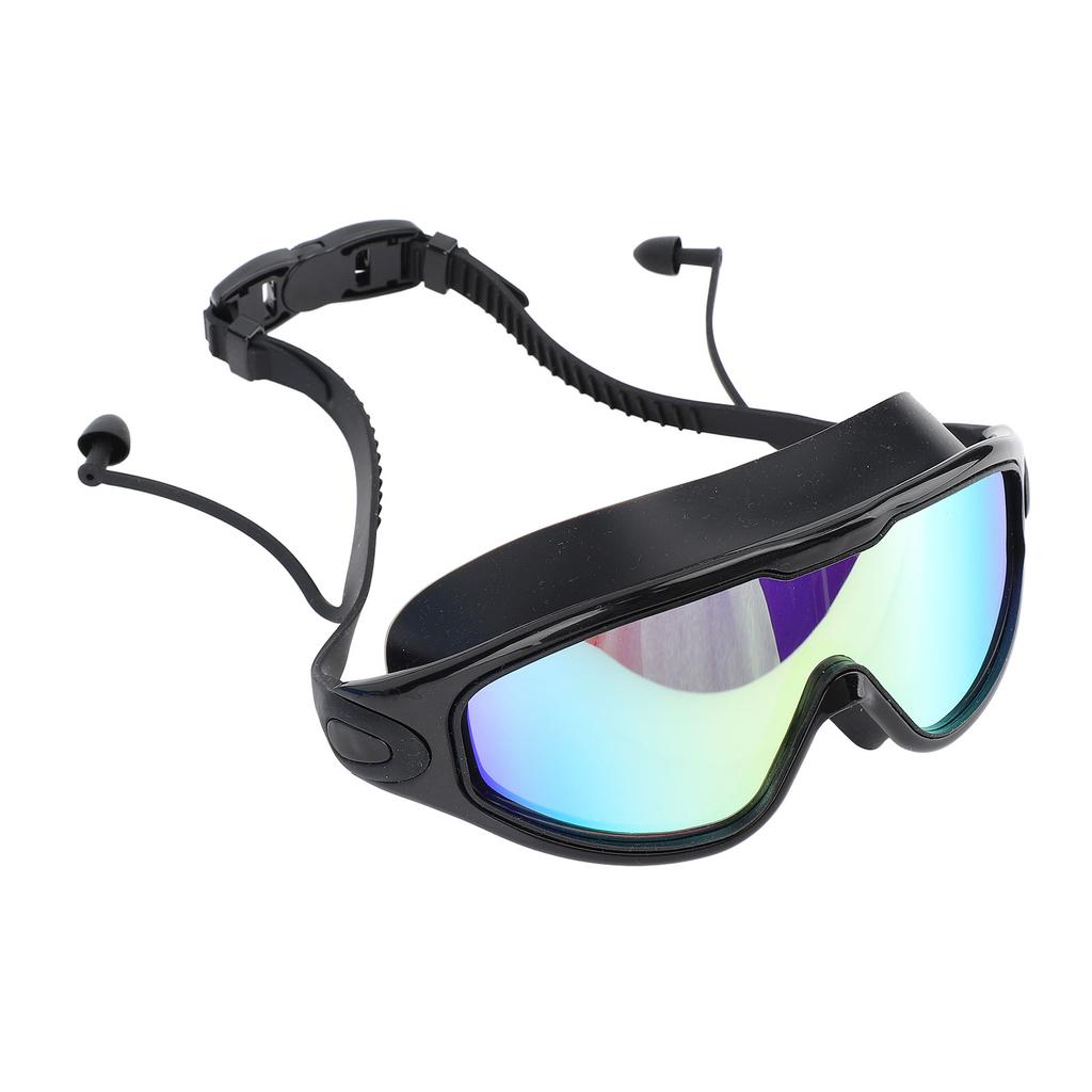 Swim Goggles Wide View Swimming Goggles Waterproof Anti Fog Electroplating Swim Glasses with Earplugs for Swimming
