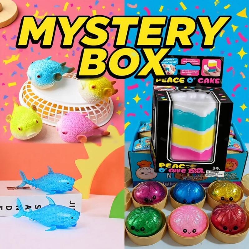 Topmix Mystery Squishy Blind Box Surprise Pack Cute Ocean Dessert Shapes Random Collectible Soft Squeeze Toy Stress Relief Play Gift