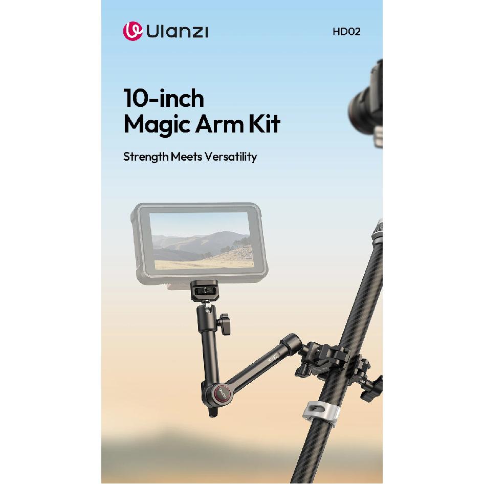 Ulanzi HD02 10 inch Magic Arm Kit with Super Clamp 1/4" Screw 360° Adjustable Ball Head Monitor Mount Camera Mount Holder