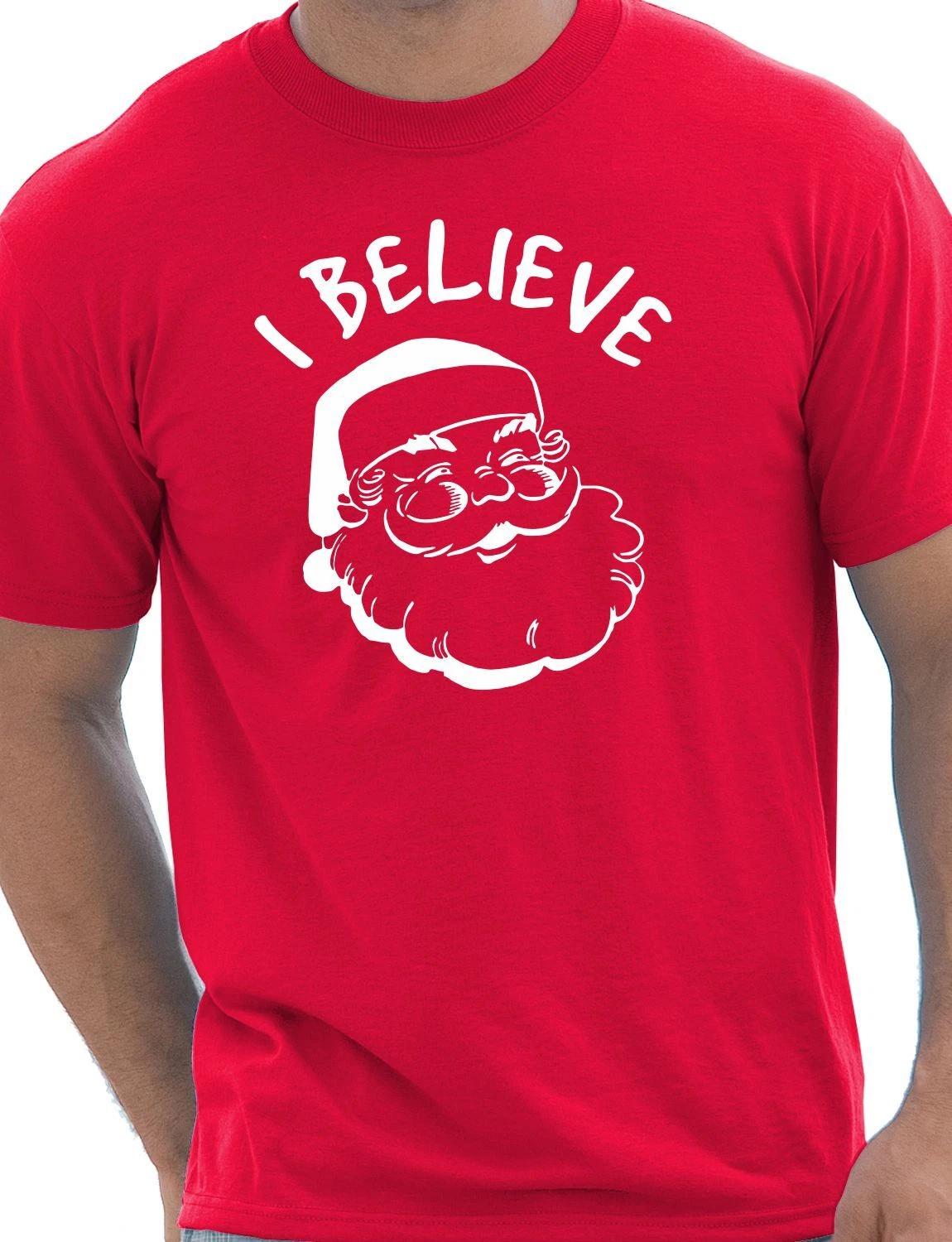 I Believe In Santa Claus Father Christmas Xmas Gift Mens T Shirt Size S-XXL 3XL