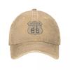 Vintage America Route 66 Letters Spring Autumn Cap Men Women Baseball Cap Hats Washed Sports Casquette Gorras