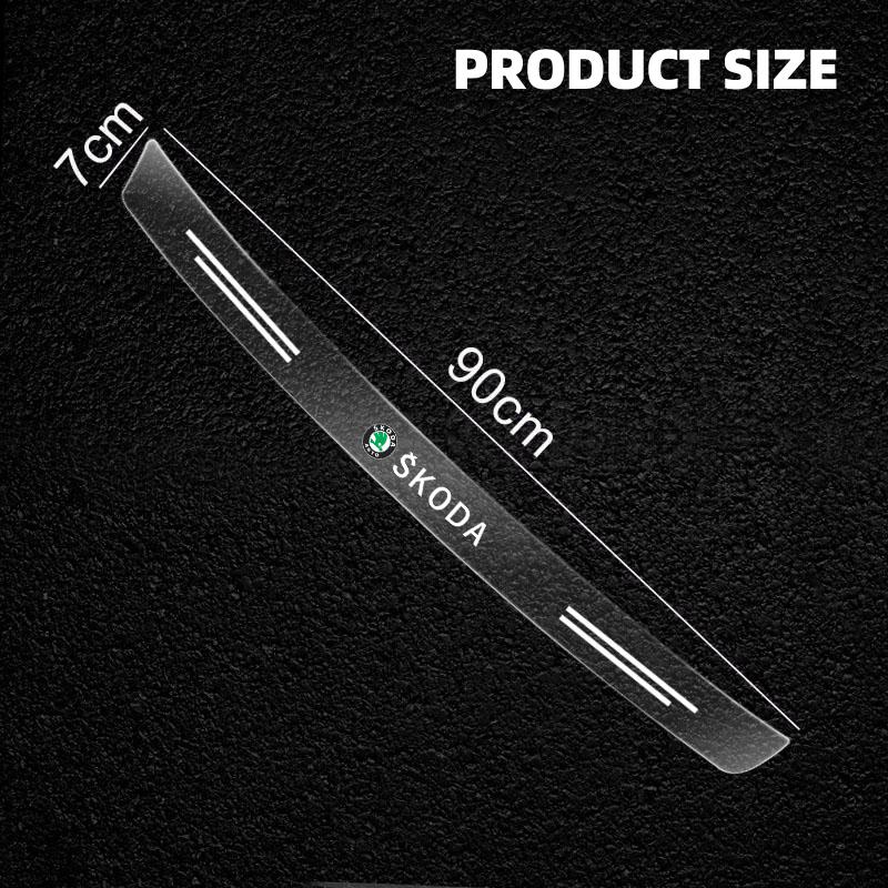 Car Transparent Rear Bumper Plate Trunk Guard Sticker For Skoda Logo Octavia Kodiaq Fabia Rapid Superb A5 A7 2 Kamiq Accessories knzh54
