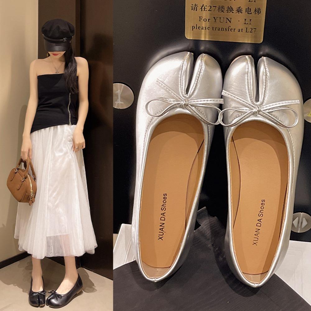 Women Pointed Toe Flat Shoes Spring Autumn Bow Loafers Slip on Comfortable Casual Shoes