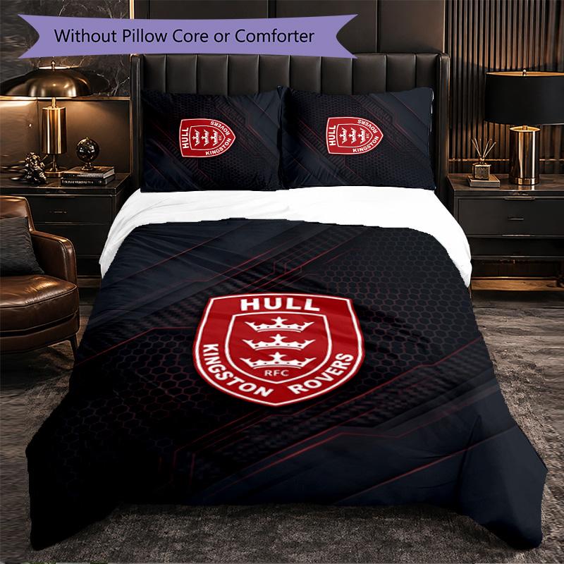 Set Biancheria da Letto 3 Pezzi in Microfibra con Motivo Hull KR Decorazione Copripiumino per Camera da Letto Uso Domestico