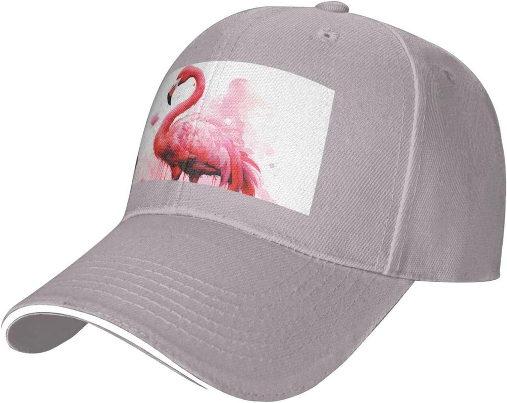 Flamingo Aquarell Druck Baseballkappe Polyester Verstellbar Lässig Golf Papa Hut für Unisex