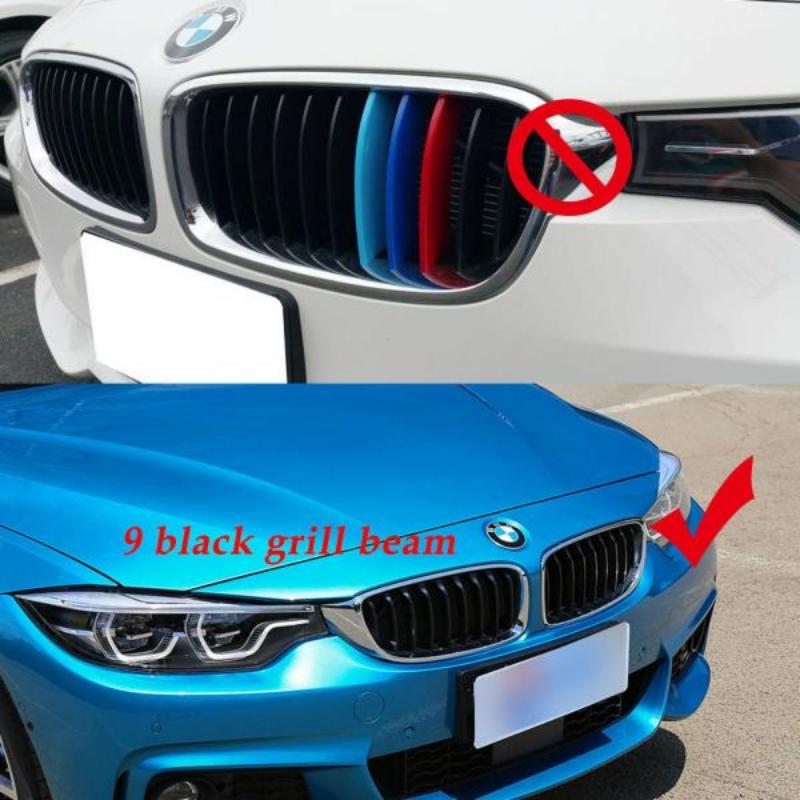 Front Center Grille Insert Racing Grills Trim Clip Cover 9 Rod For BMW 4 Series F36 F33 F32 M Sport 2013- Car