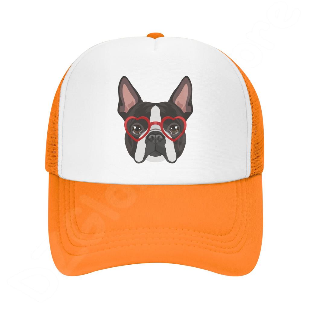 Denim-Kappe, Boston Terrier-Hund, Baseball-Dad-Cap, klassisch gewaschen, 100 % Baumwolle, verstellbar, lässig, Sport, für Unisex, Damen, Mütze