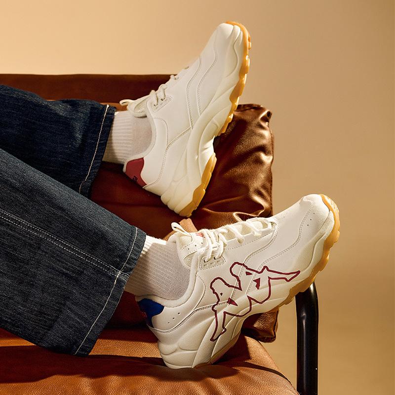 Kappa Retro Dad Shoes with Plush Insulation and Thick Sole for Increased Height and Anti Slip Casual Sports Shoes
