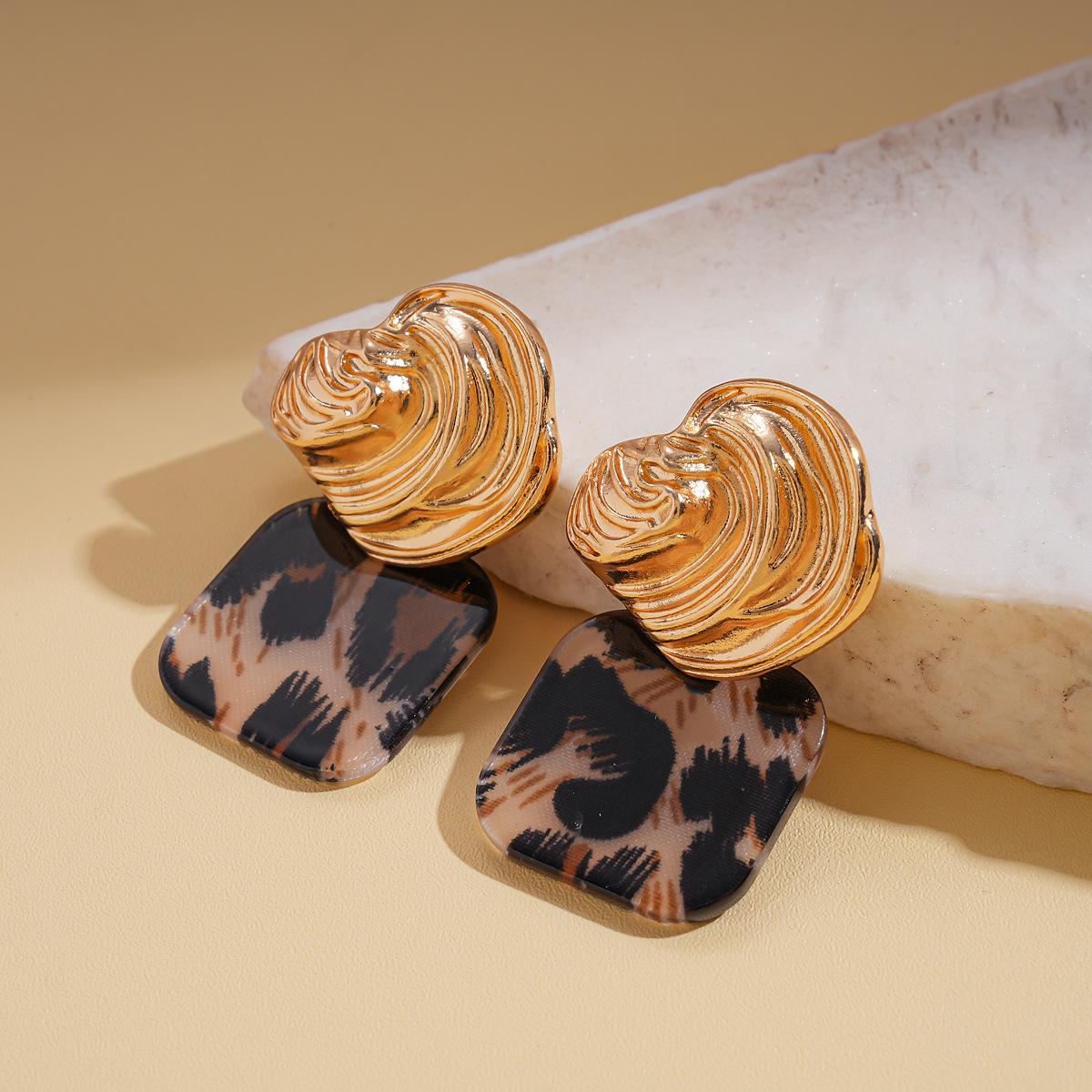 Смола Леопард Плиссированный Геометрический Регулируемый Ожерелье Винтажные Нишевые Предметы