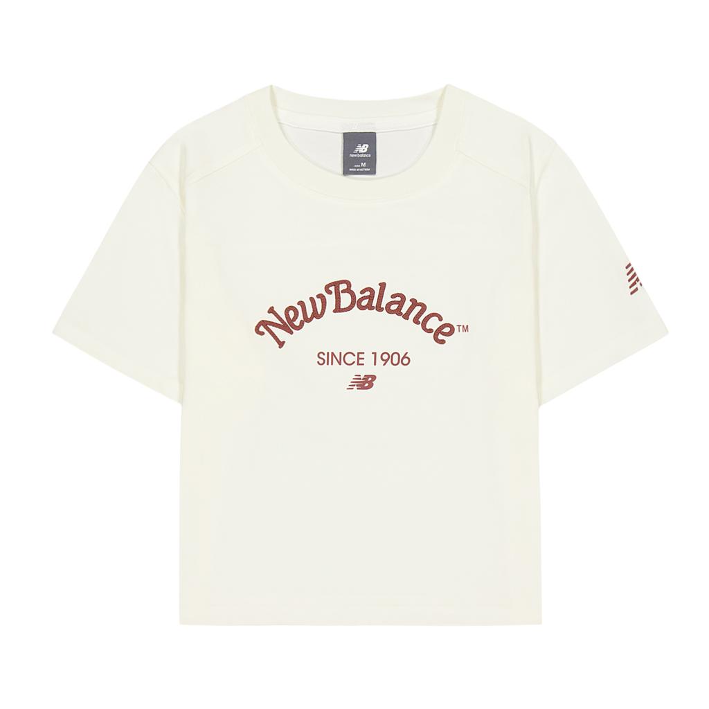 New Balance Drop Shoulder Sleeve T Shirt Women's Ivory White NEF22092-IV