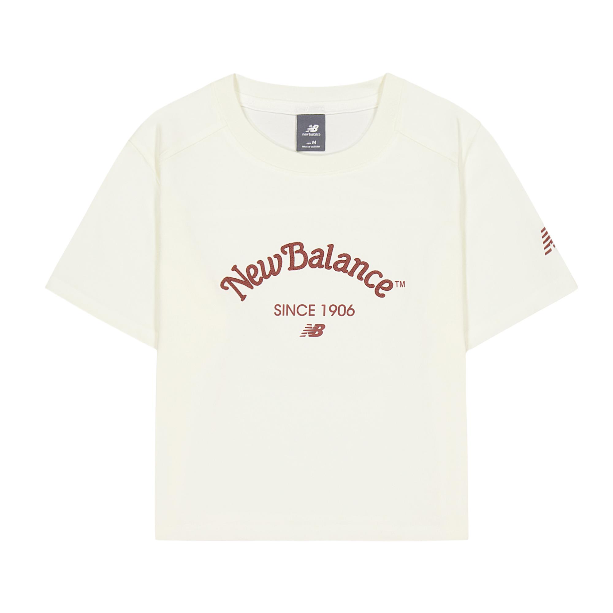 New Balance Drop Shoulder Sleeve T Shirt Women s Ivory White NEF22092-IV S
