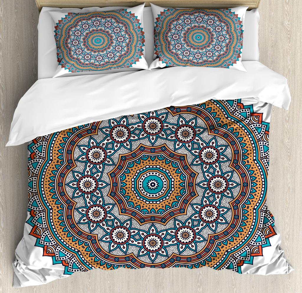 Bohemian Mandala Duvet Cover Boho Chic Hippie Bedding Mandala for Aducts Boys Girls Black White Bedroom Decoration Queen King