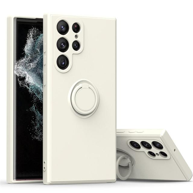 Ringhalter Magnetische Telefonhülle für Samsung Galaxy S23 Ultra S22 S21 Fe S20 S9 S10 Plus Note 20 10 Plus Flüssigsilikonhülle