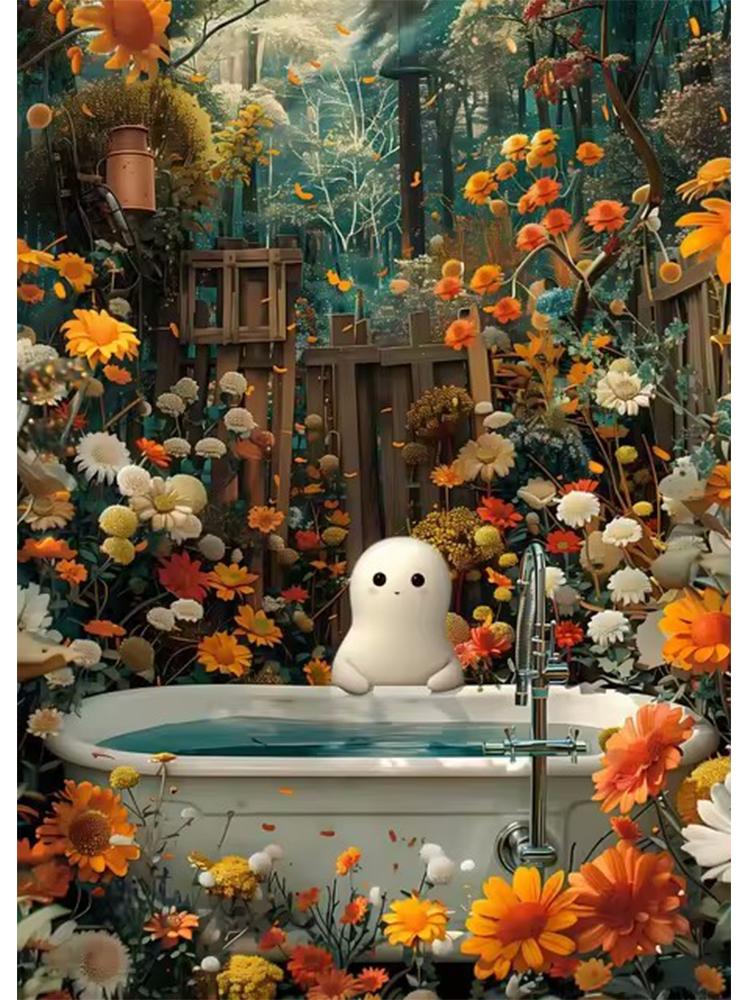 Halloween Terror Mushrooms Skeleton Ghost In Dark Forest Rhinestone Embroidery Vintage Wall Art Woodland Art Home Decor 5D DIY