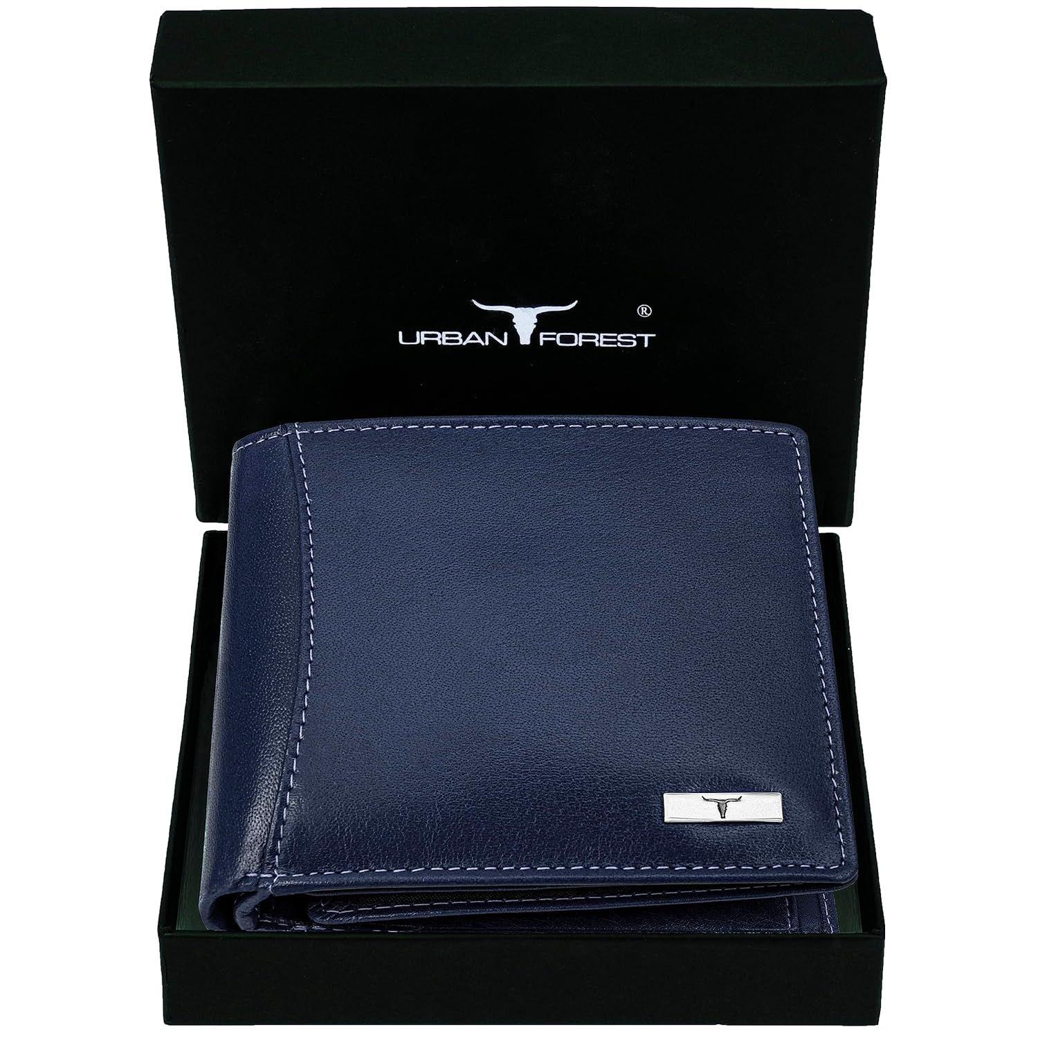 Мужской анилиновый синий кожаный кошелек Oliver — фото 2