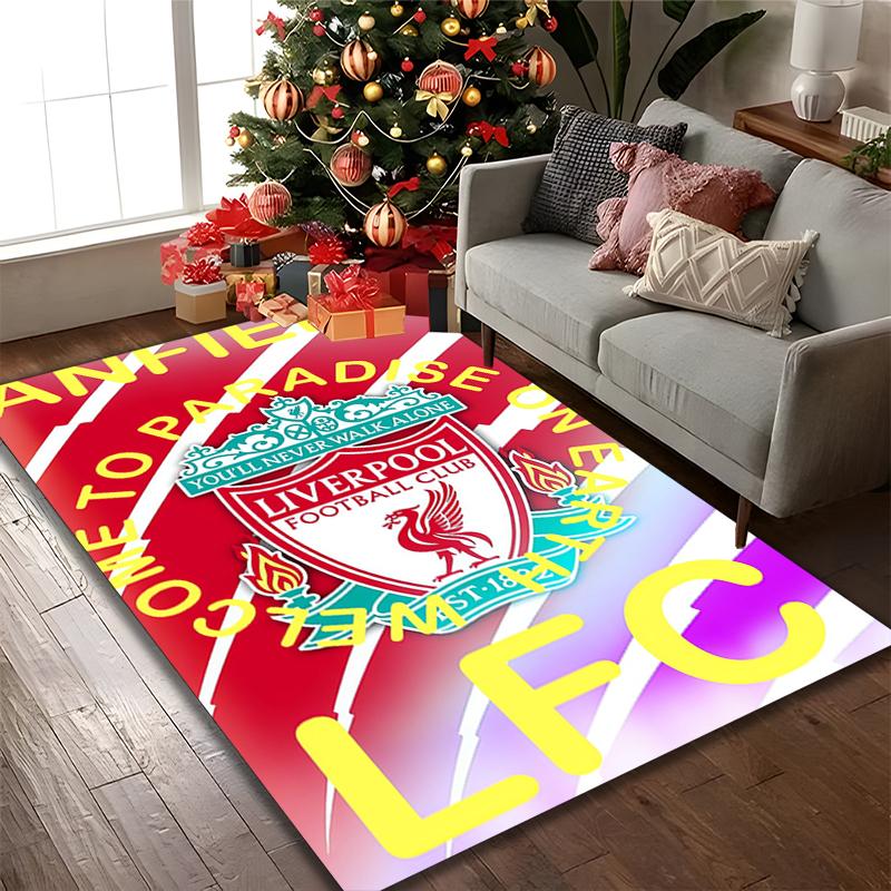 Liverpool FC Rug Ideal for Reading Room, Multi-purpose Office Chair Sofa Carpet, Anti-slip Printed Home Area Rug
