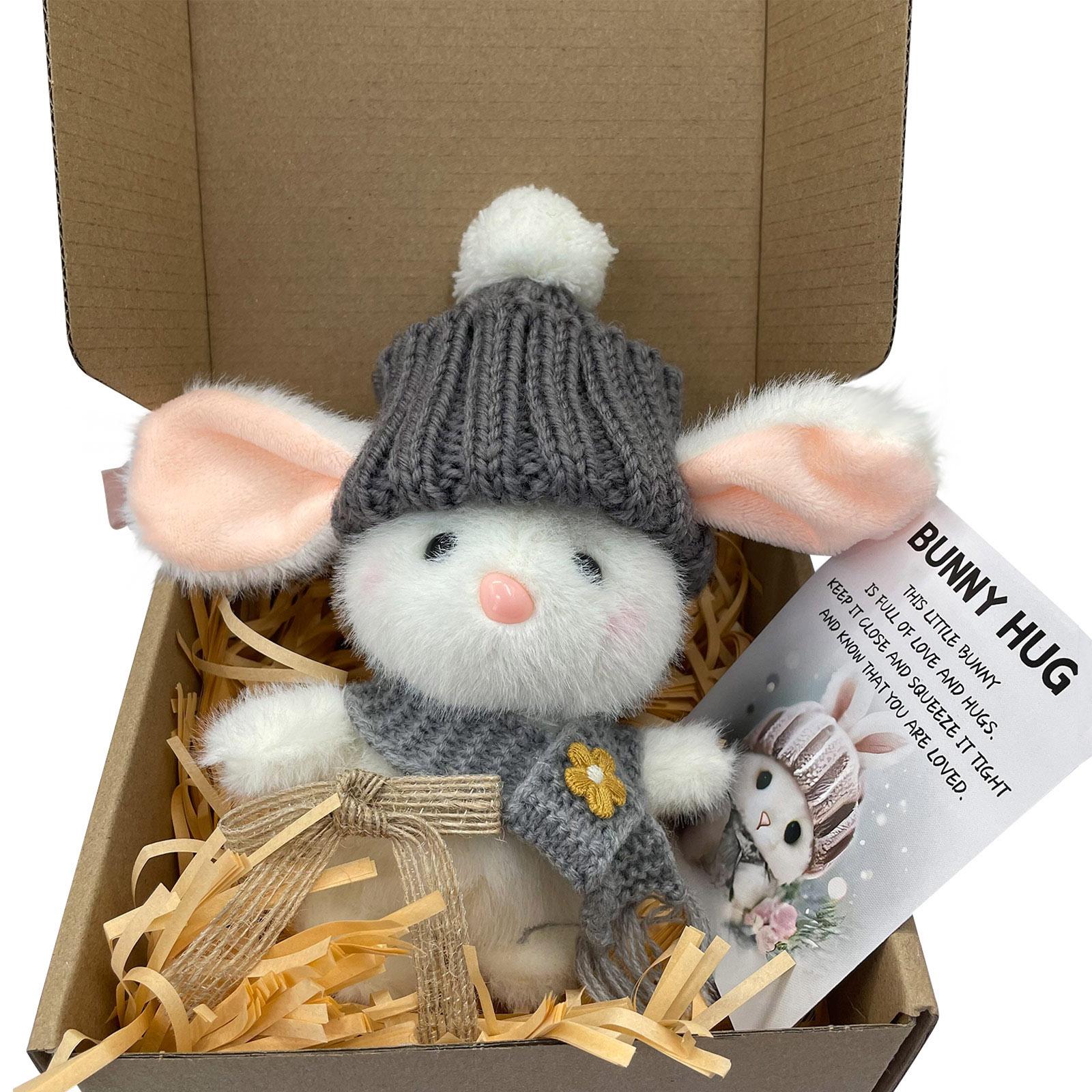 

Handmade Cute Bunny Cuddles As Easter Gifts, With A Greeting Card Included. New Soft Plush Bunny Cuddles, Boxed, With Easter Basket Stuffing. One Size
